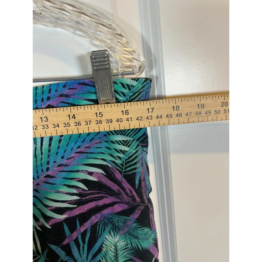 Justice Girls Shorts Tropical Palm Leaf Print Purple Teal Size 16